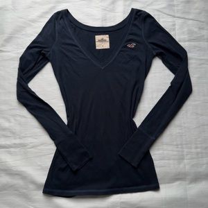 Y2K Hollister Navy Top Henley Bella Swan